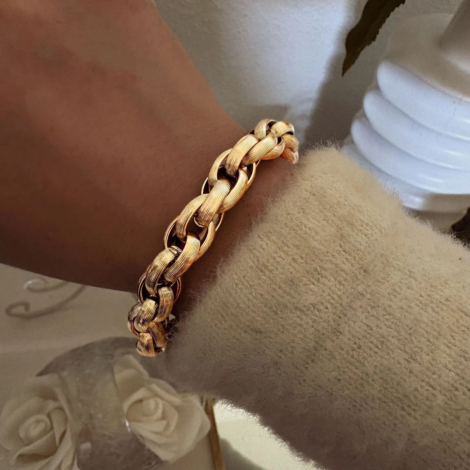 Bracelet maille doré acier